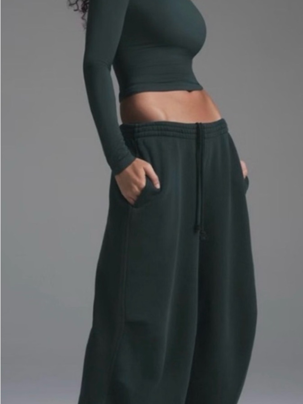 SKIMS Vintage Fleece Straight Leg Pants in Cypress-S